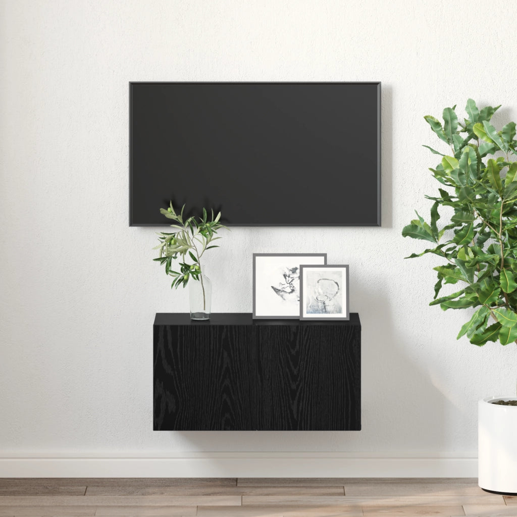 Set di mobili TV Rovere nero Legno ingegnerizzato Media Mobile TV
