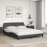 Giroletto con Testiera Grigio 160x200 cm in Similpellecod mxl 90265