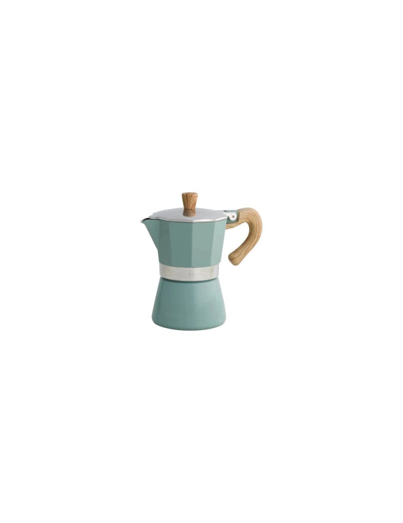 Caffettiera naturalexpress tre tazze turchese alluminio