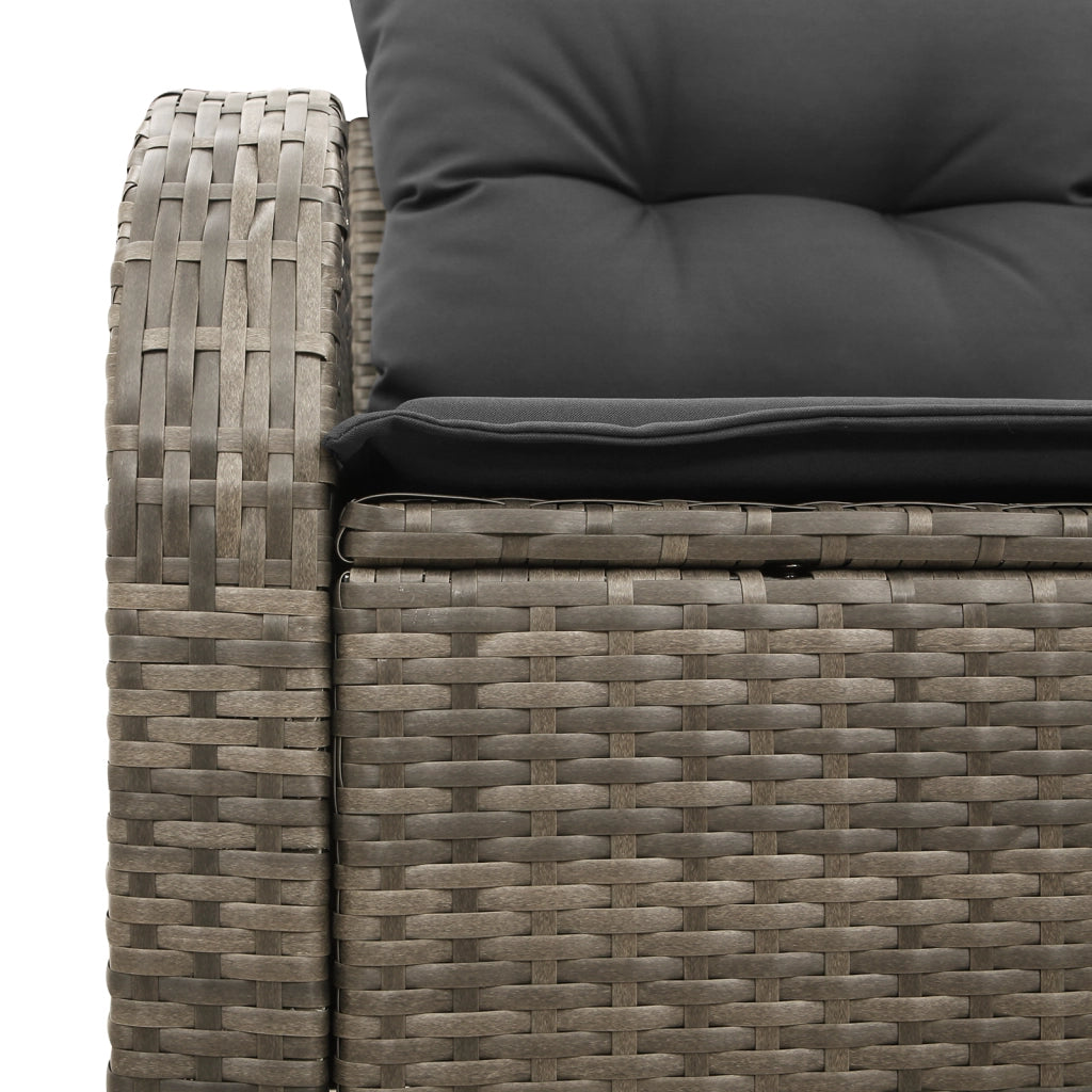 Divano da Giardino a 2 Posti con Cuscini Grigio Polyrattan