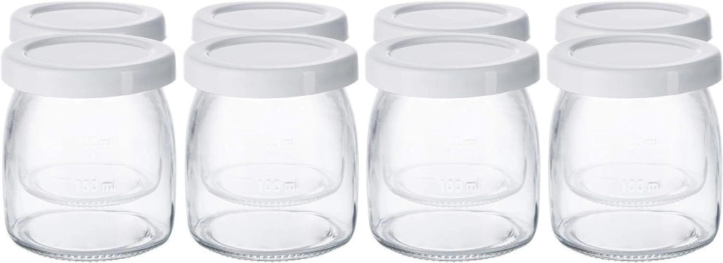 Steba JM 3 Yogurtiera 8 vasetti in vetro da 180 ml 1,4 L Timer 1-48 ore 25 W colore Acciaio inox-Bianco