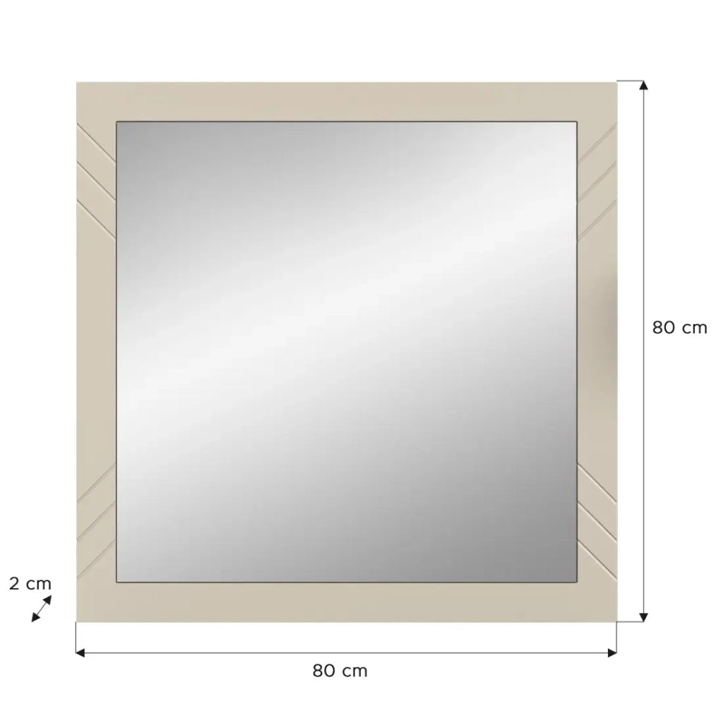 Specchio LUNA - Beige opaco - Quadrato 80x80 cm - Da appendere
