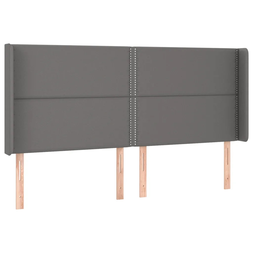 Testiera ad Orecchio Grigio 203x16x118/128 cm in Similpelle