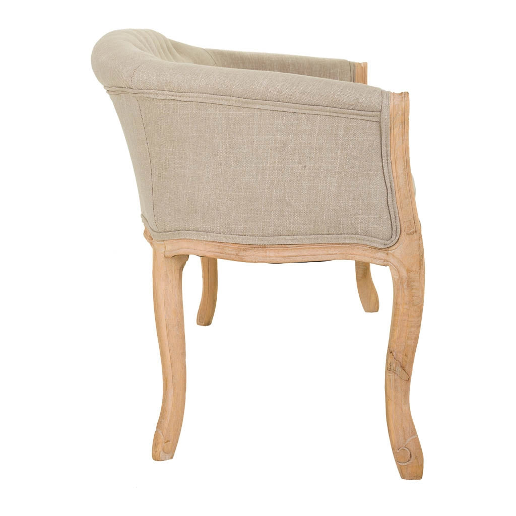 Divano in legno con rivestimento panna 107x61x70h