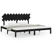 Letto matrimoniale | Letto per adulti | Giroletto Nero 200x200 cm in Legno Massello