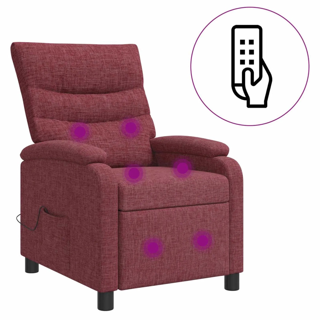 Divano Sedia-Poltrona Massaggiante Rosso Vino Tessuto 562744