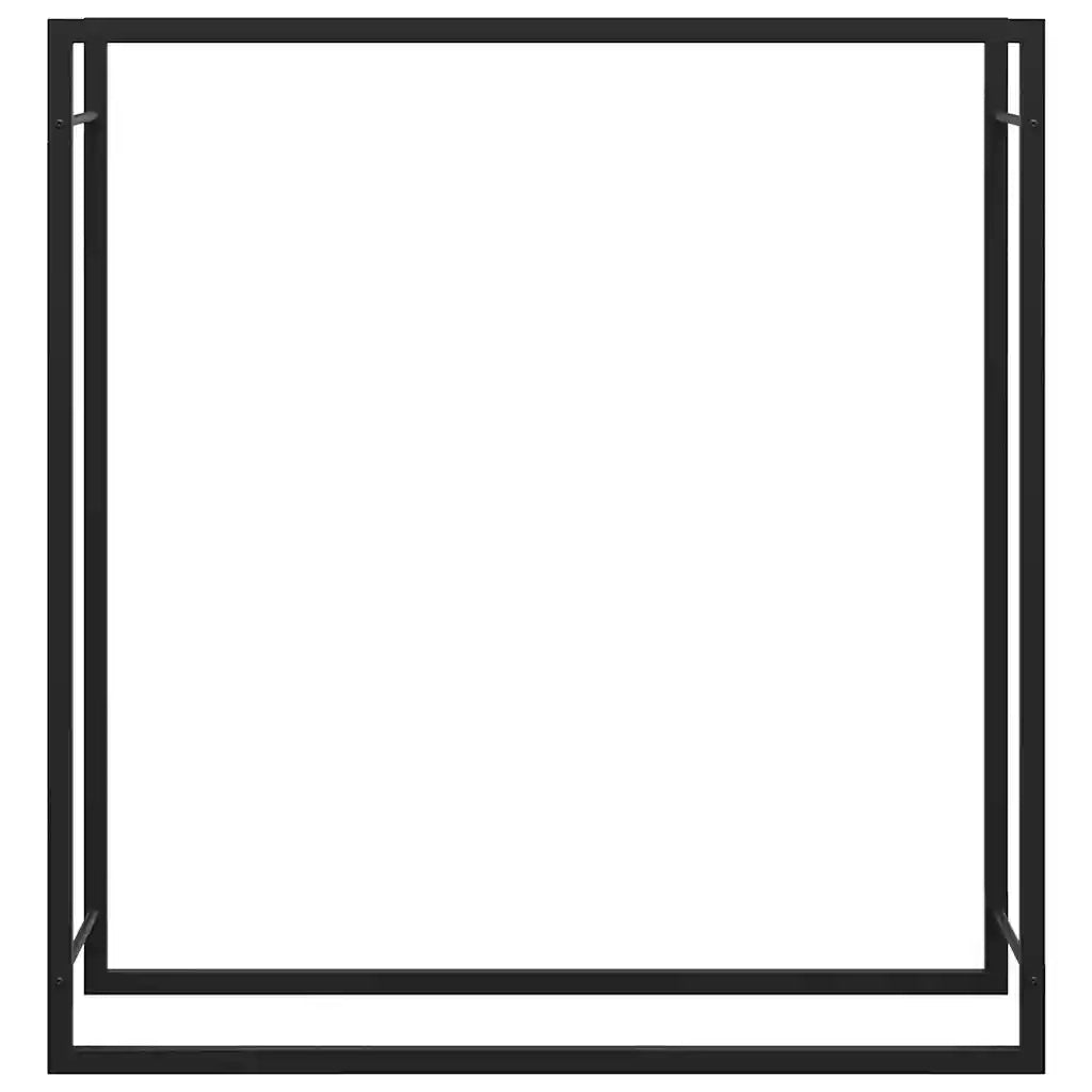 Portalegna Nero Opaco 110x28x116 cm in Acciaio CFW9498196