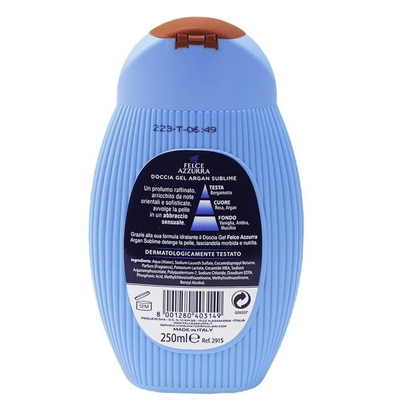 FELCE AZZURRA DOCCIA  IN FORMATO DA 250ML ALL' OLIO DI ARGAN