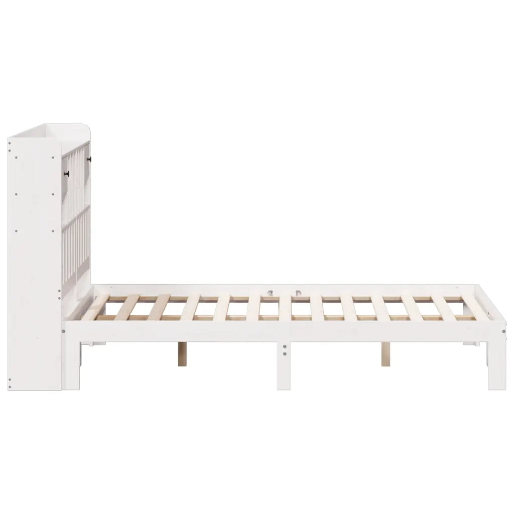 Letto Libreria senza Materasso Bianco 150x200 cm Legno di Pino
