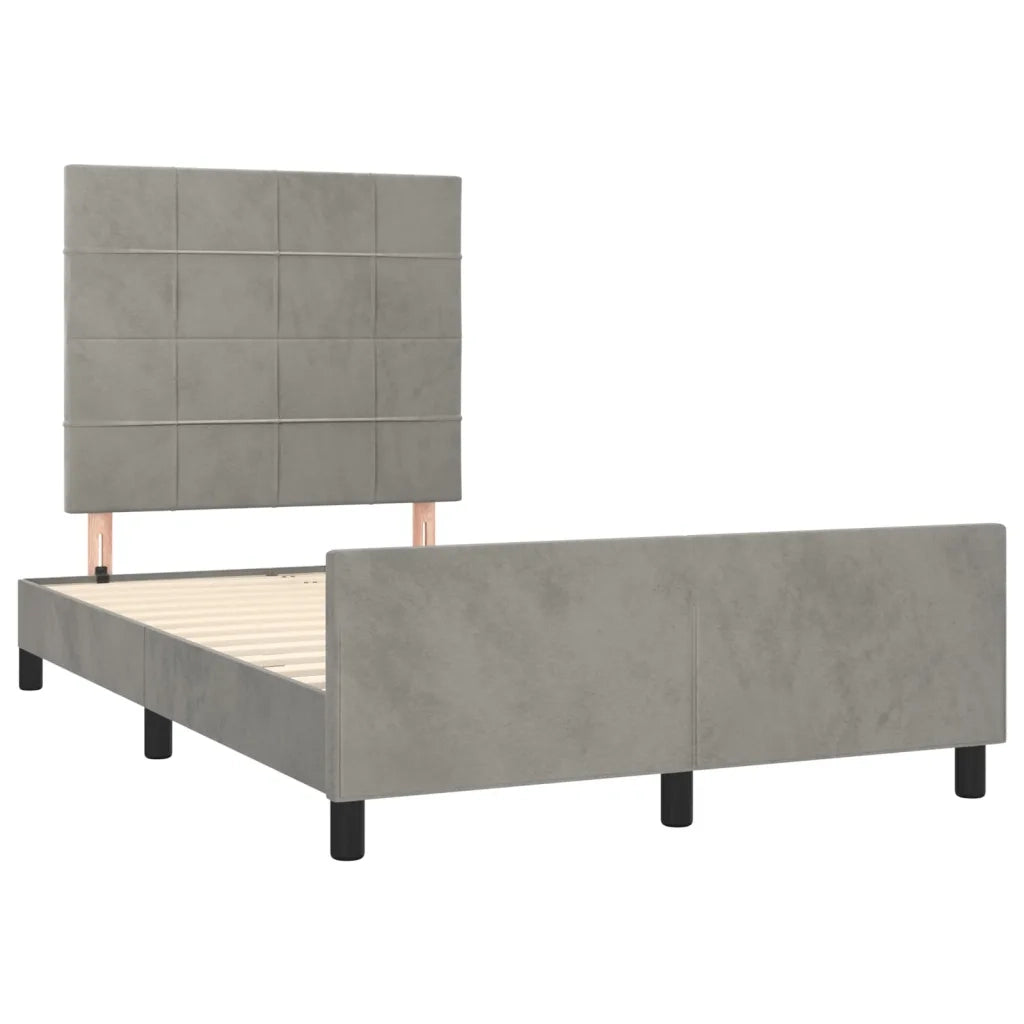 Giroletto senza Materasso Grigio Chiaro 120x190 cm Velluto
