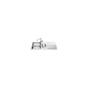 Lavello incasso 2 vasche e gocciolatoio destro 100x50 Smeg LTS102D2 inox spazzolato