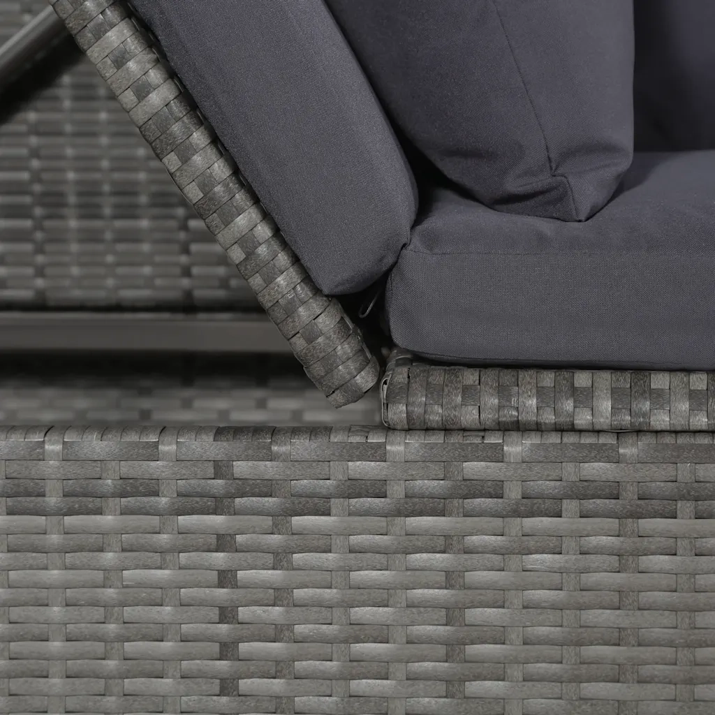 Lettino Prendisole | Sdraio da giardino | Lettino da sole da Giardino Grigio 200x60 cm in Polyrattan