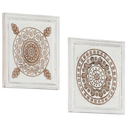 Decorazione artistica 2 pcs Marrone e bianco 40 x 40 x 1,5 cm 42046759