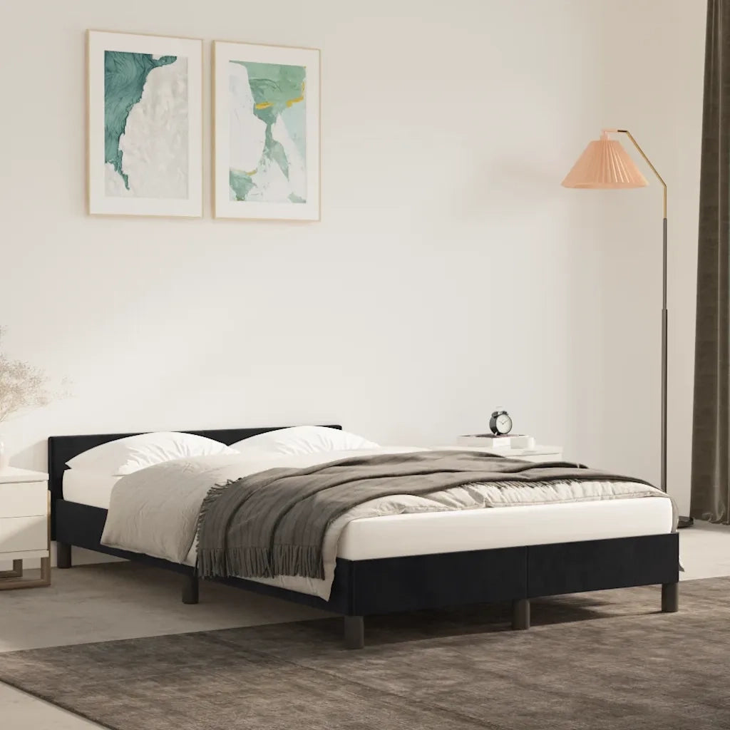 Giroletto con Testiera Nero 120x200 cm in Velluto cod mxl 64168