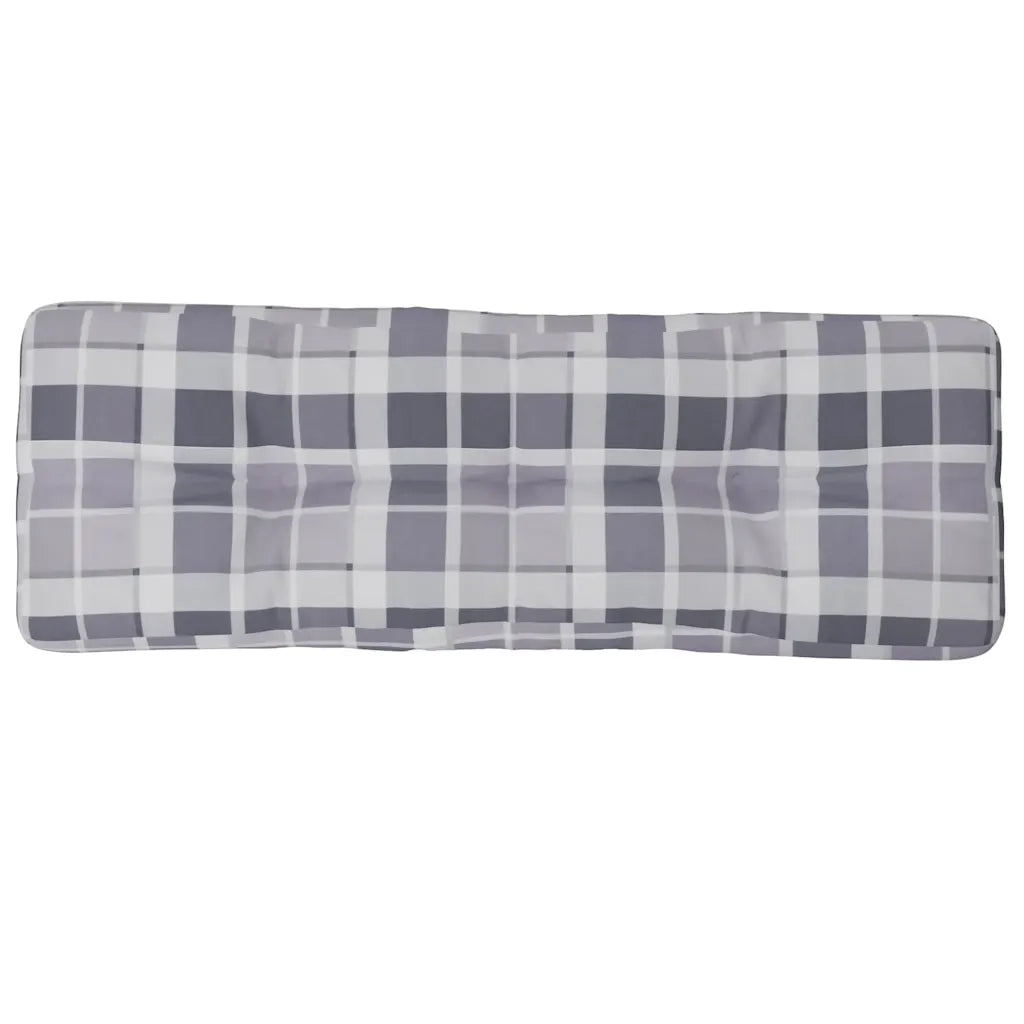 Cuscino per pallet | Cuscini per sedie a Quadri Grigi 120x40x12 cm in Tessuto