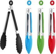 Set di 4 Tasti per Barbecue in Acciaio Inossidabile - Resistente al Calore fino a 260 °C - Manico Antiscivolo - Progettazione Ergonomica - Utensili da Cucina Sostenibili - Tasti per Grill