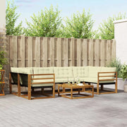 Set di divani da esterno con cuscino 7 pcs Naturale e Crema