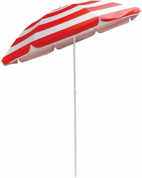 Parasole per Esterno 1.7m a Strisce con Protezione UV UPF, Schermo Solare a Soffitto con Tilt e Blauastro a Strisce