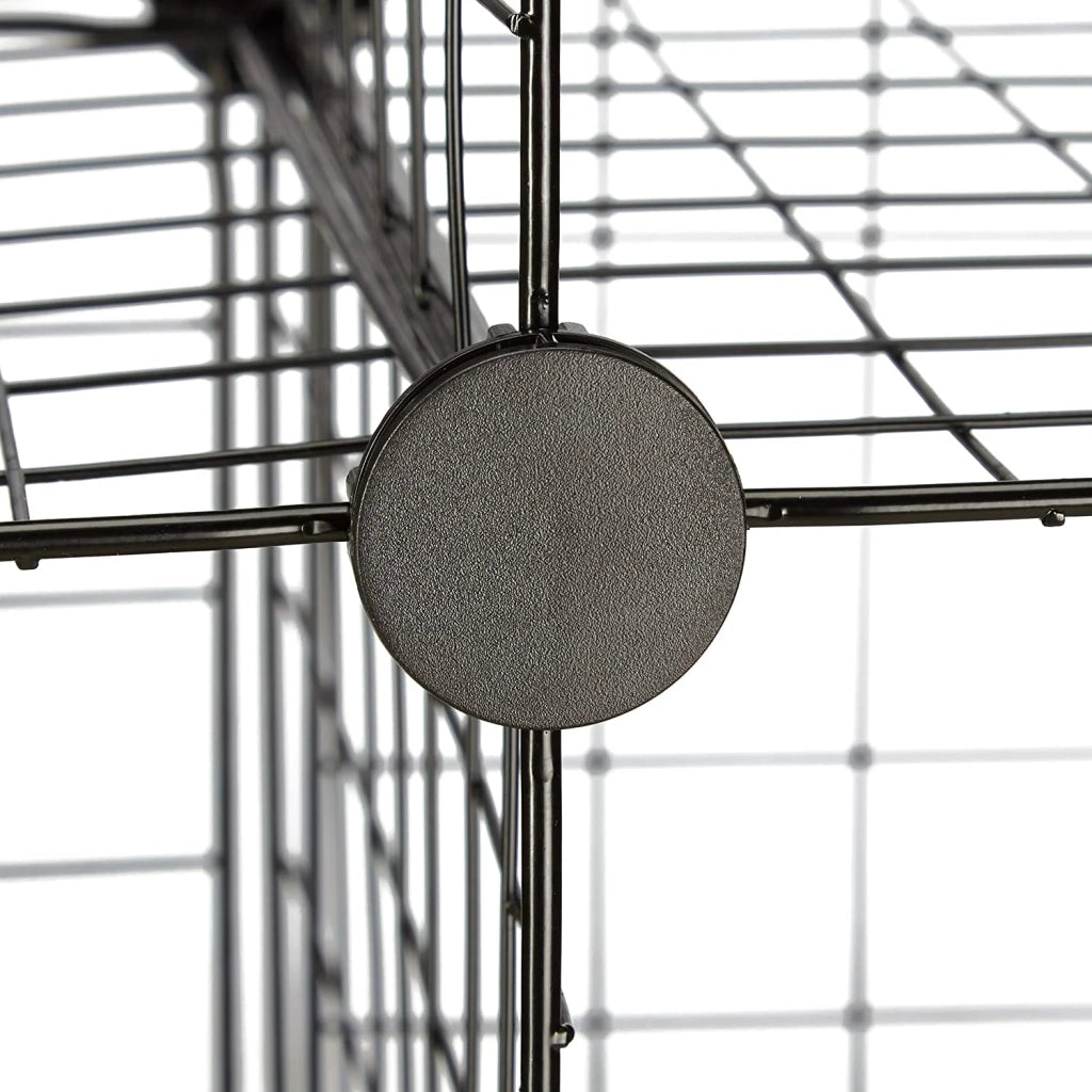 Scaffale modulare in rete metallica con 9 scomparti contenitore in rete metallica 35x35 cm nero 13_0001074