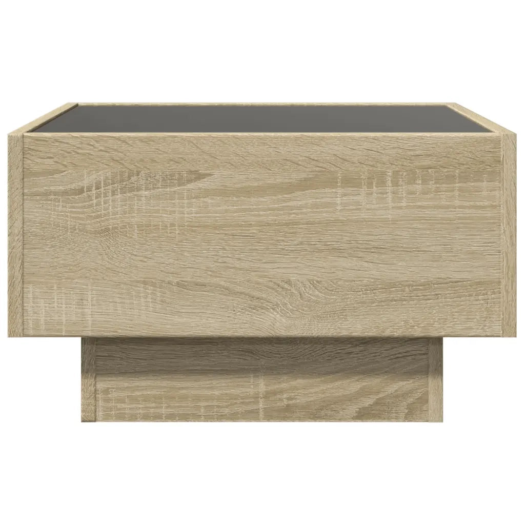 Tavolino salotto | Tavolino da caff¨¨ | Tavolino da Soggiorno con LED Rovere Sonoma 50x50x30 cm Multistrato