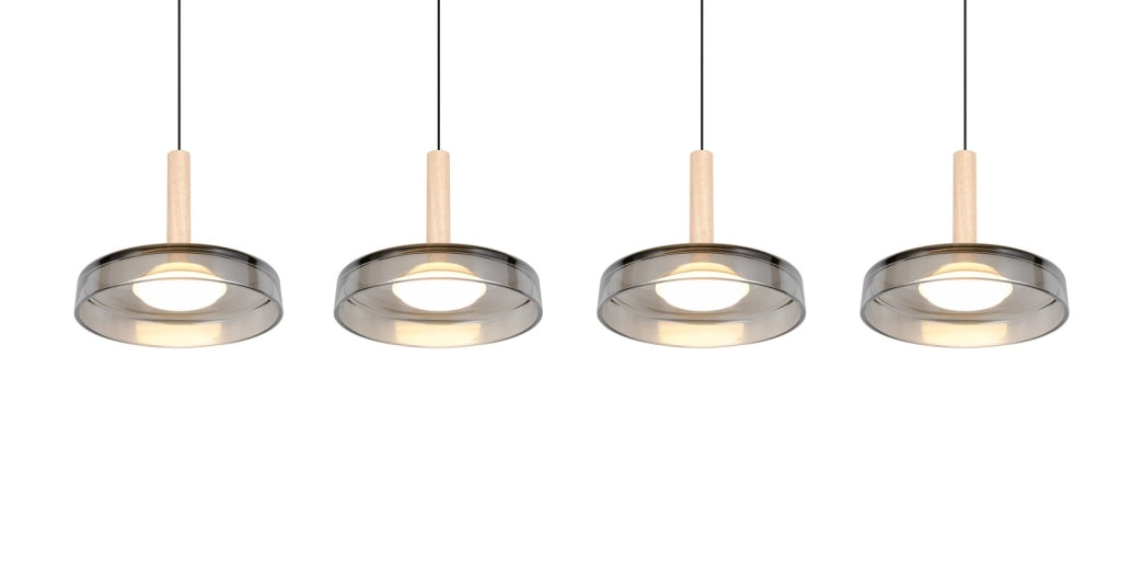 Lampada sospesa CELESTE Trio nera 4 vetri LED 3000K