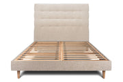 Letto 150x200 cm con testata imbottita - Tessuto Tela opaca