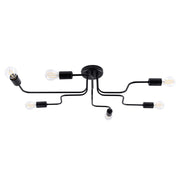 Plafoniera loft nera in metallo 6xE27 15W PLANUM Pure Lume