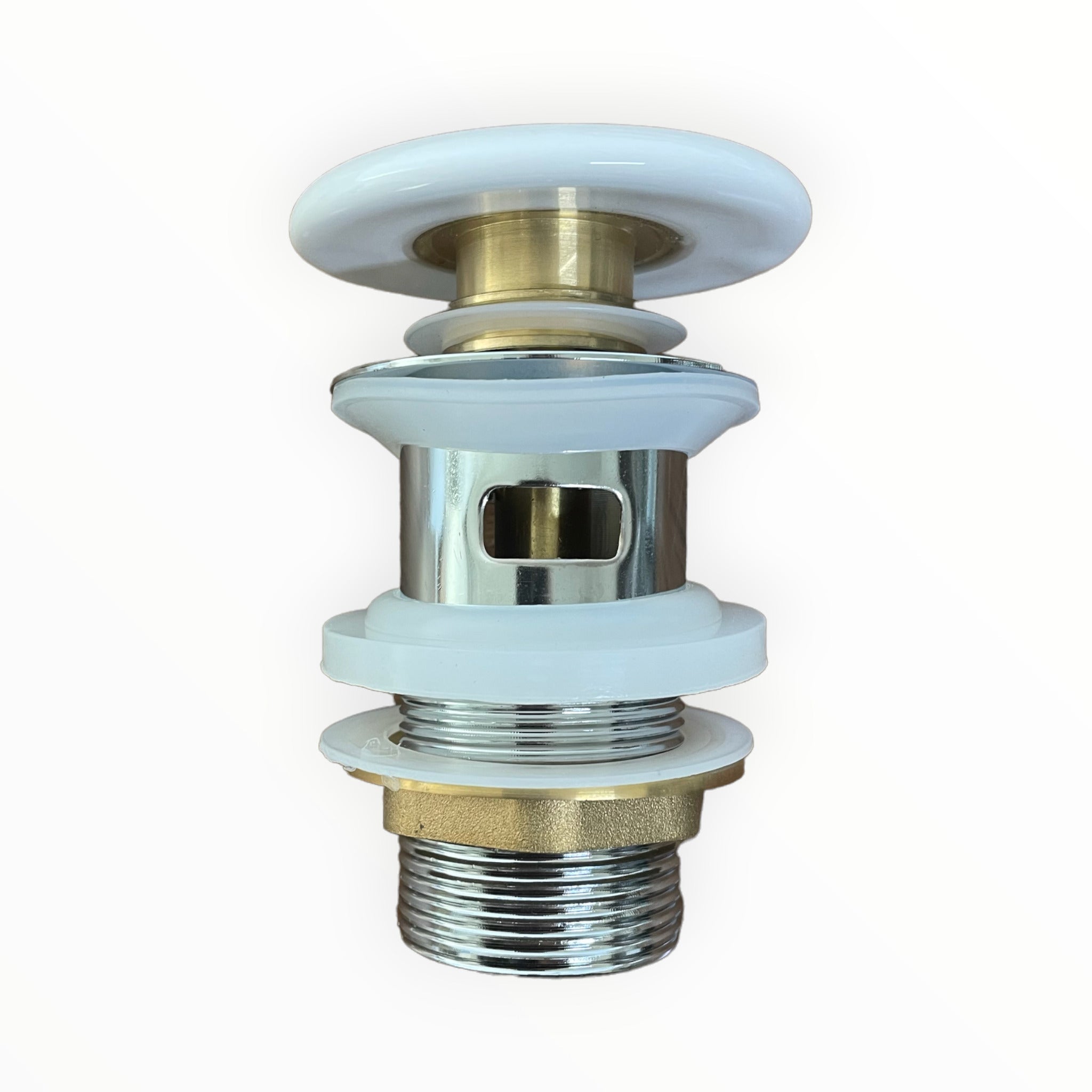 Piletta click clack da 1 1/4 con troppo pieno, e tappo in ceramica