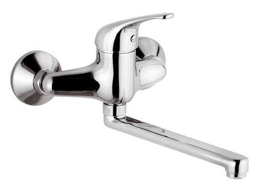 Miscelatore monocomando lavello a parete bocca girevole.