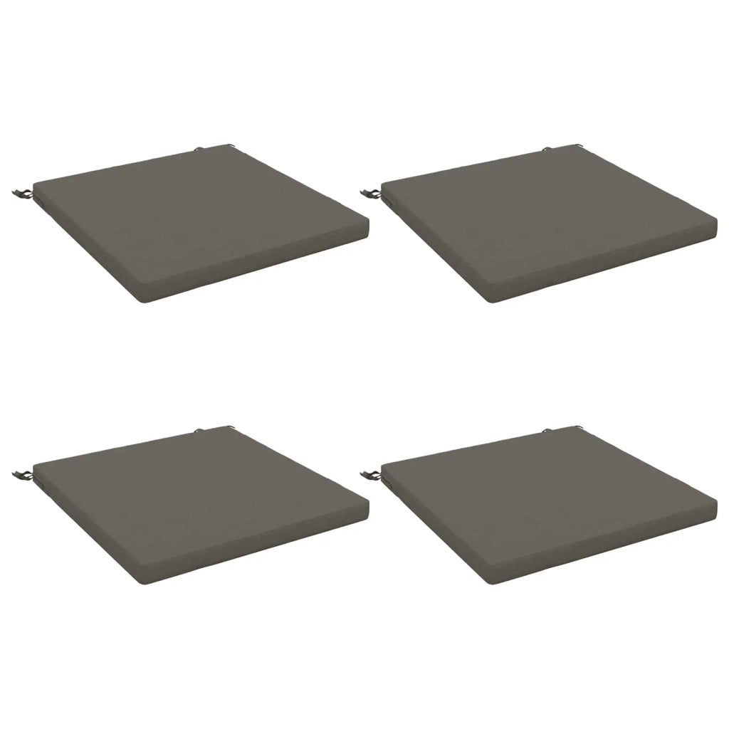 Cuscini per Sedia in 4 Pezzi SOEST 4 pz 100% Poliestere Grigio 945012
