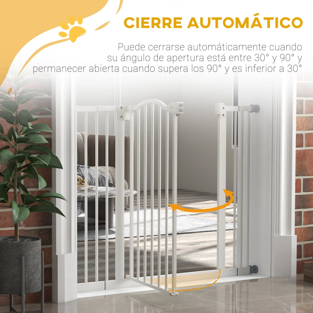 Porta per Cani Regolabile 76-104 cm ¨C zephmum ¨C Bianco
