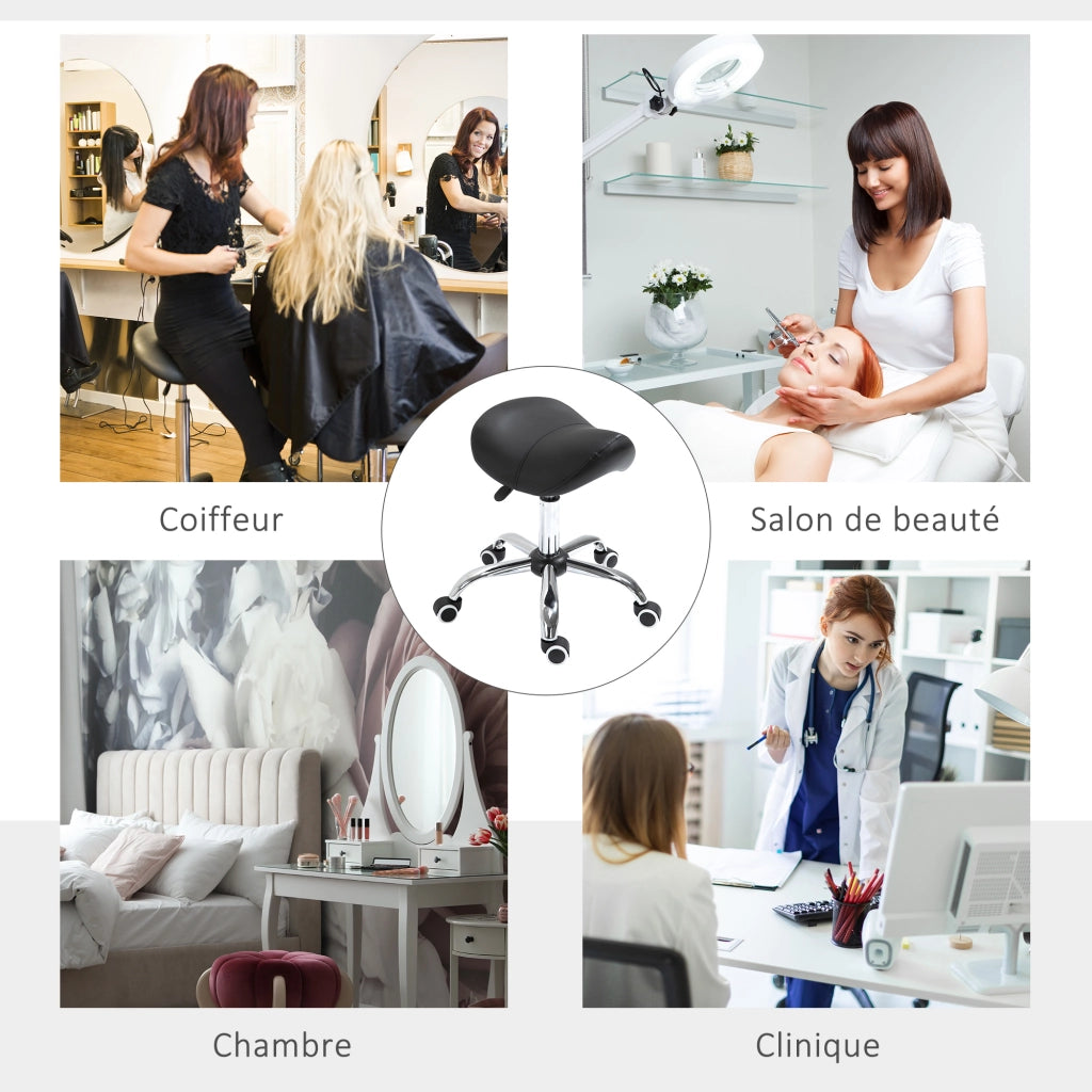 Sgabello ergonomico con rotelle regolabile in altezza 49-61 cm ¨C Xylo ¨C nero