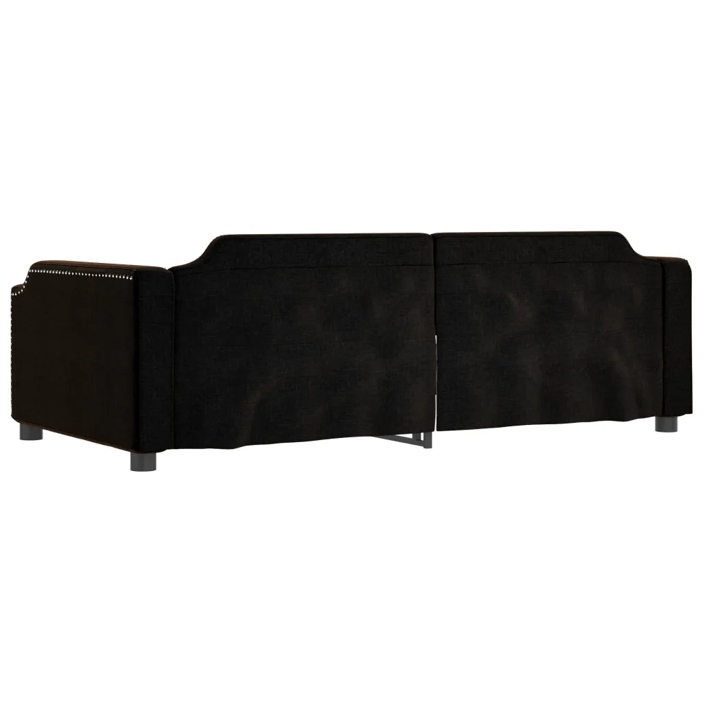 Letto da Giorno Nero 100x200 cm in Tessuto 354212