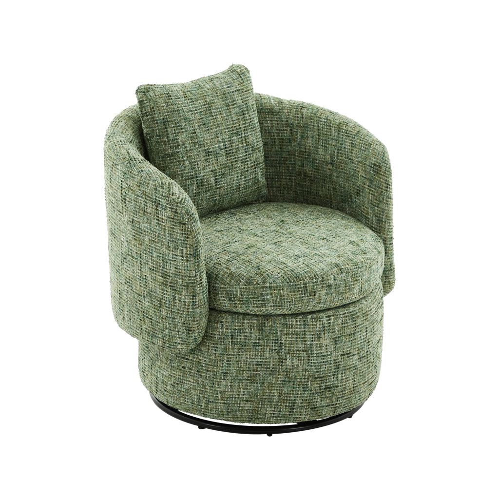 Poltrona Girevole con Vano Contenitore e Cuscino ¨C MINIMAL ¨C Verde, Moderna