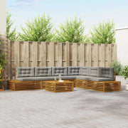 Set di divani da esterno 7 Pezzo Grigio Naturale e Chiaro