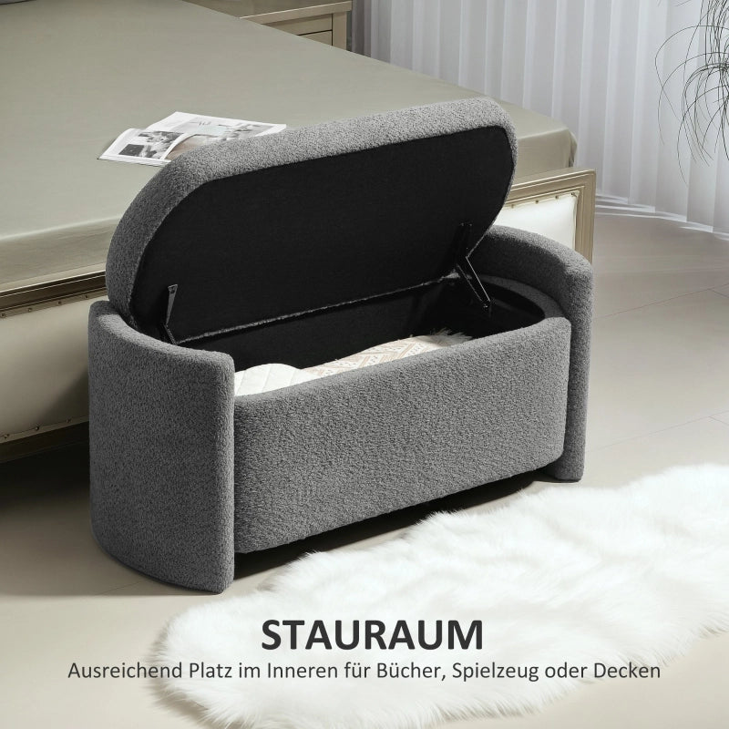 PANCA Contenitore Imbottita 105 x 44 x 45,5 cm Grigio Poliestere