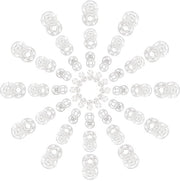 Confezione di 60 Drukknopen in plastica trasparente - misure 7 mm, 12 mm, 15 mm e 21 mm - per cucire e abbigliamento - accessori per ricamo - facile da applicare - chiusura a bottone