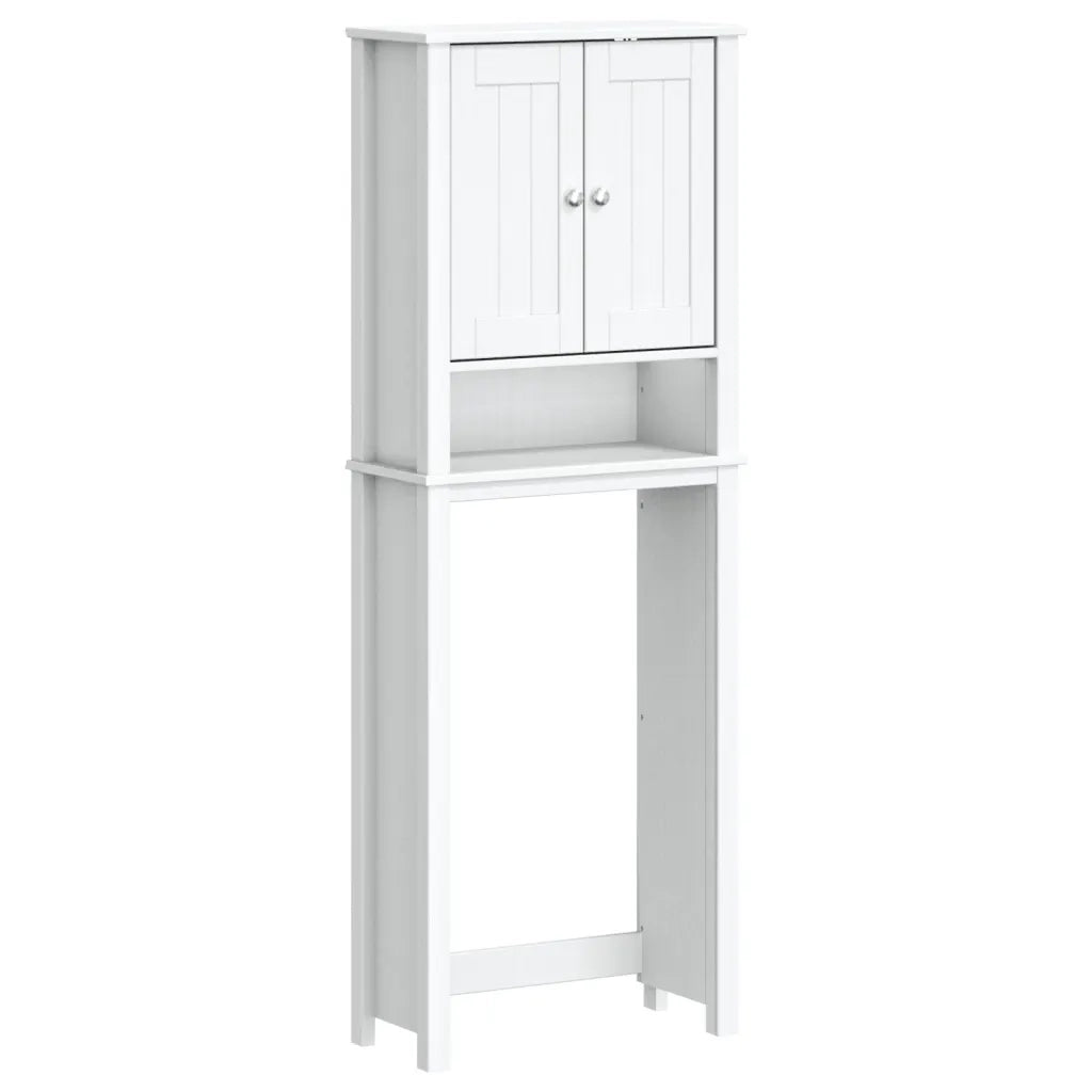 Portaoggetti Sopra WC BERG Bianco 60x27x164,5 cm Legno Massellocod mxl 83805