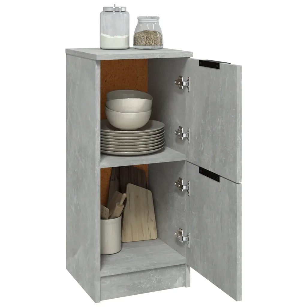 Credenze 2 pz Grigio Cemento 30x30x70 cm in Legno Multistrato 811178