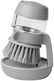 Spazzola da stoviglie - spazzola da stoviglie con dispenser di sapone - Inclusa base - Riutilizzabile - Grigio