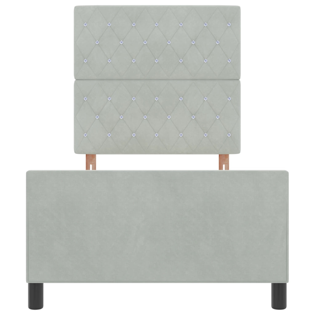 Struttura del letto  Grigio chiaro 100x200 cm Velluto