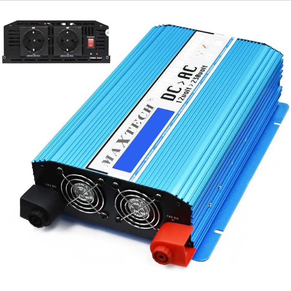 Trade Shop - Inverter Di Potenza 5000 Watt Onda Sinusoidale Da 12v A 230v Auto Hn5000-12v -