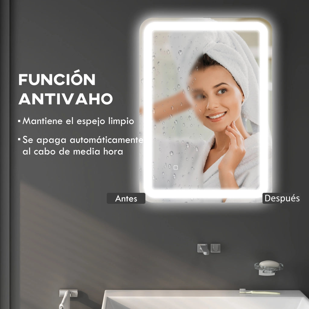 Specchio da Bagno con Luci LED Antivaho ¨C zephmum ¨C 50x70 cm