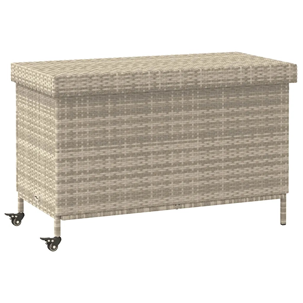 Contenitore da Giardino con Ruote Grigio Chiaro Polyrattan CFW7069978