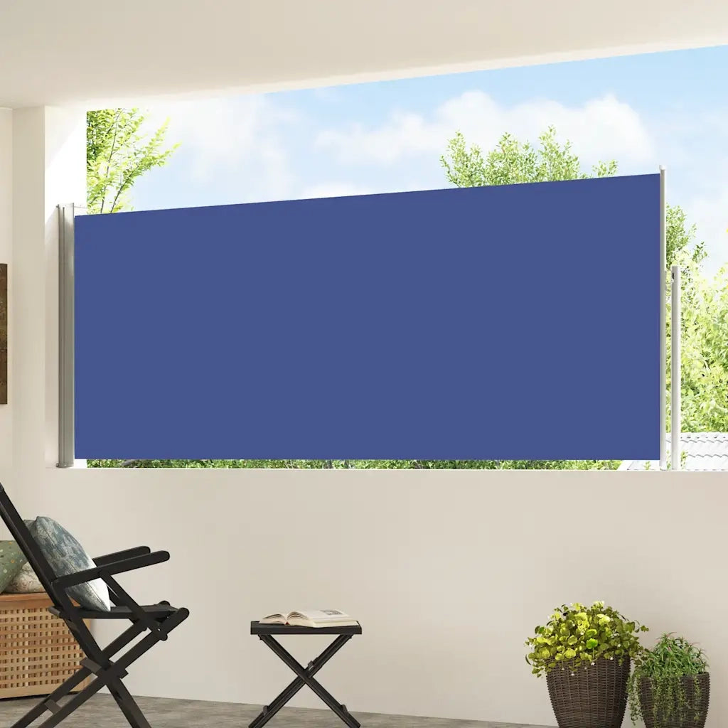 Tenda Laterale Retrattile per Patio-Tenda parasole per balcone 120x500 cm Blu