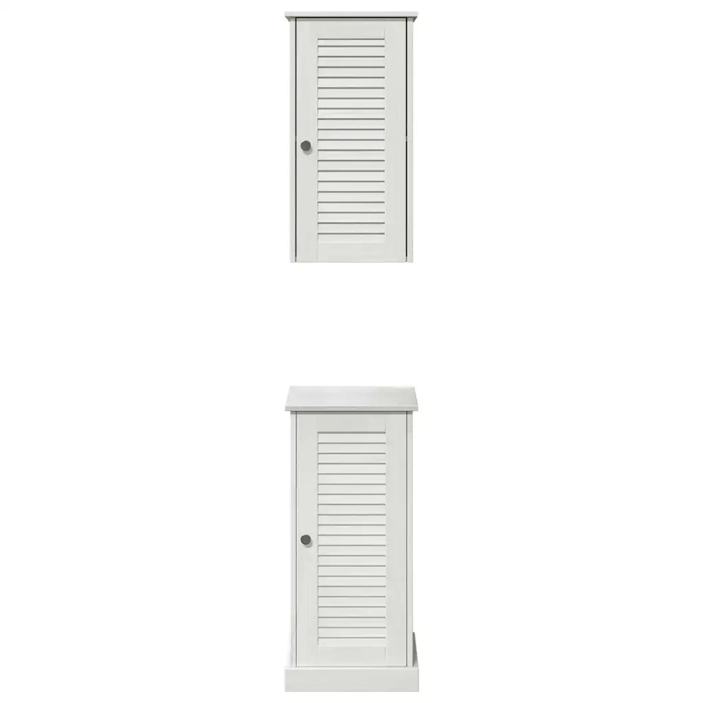 Set di mobili per il Bagno | Armadio da bagno VIGO 2 pz Bianco e Bianco Antico