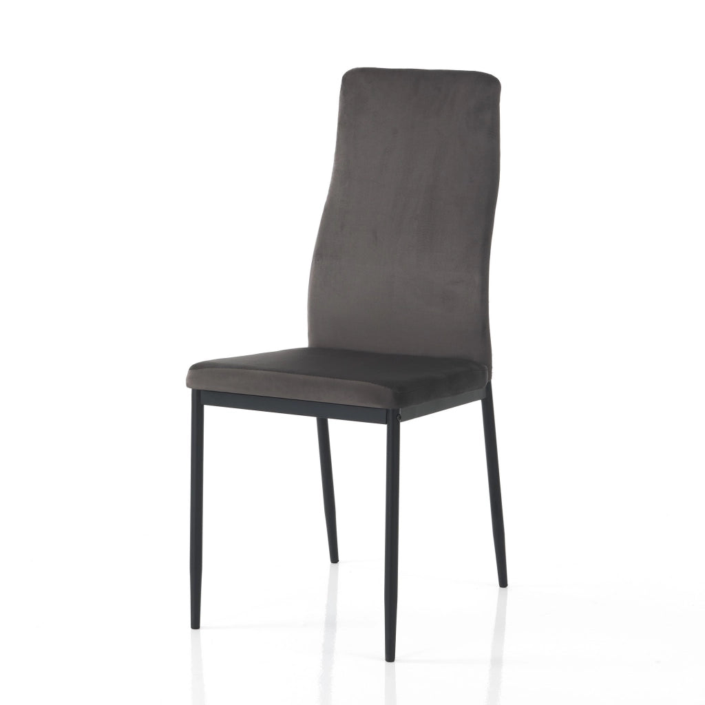 Sedia RODI DARK GREY in velluto grigio con gambe oro