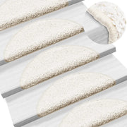 Tappetini per scale 15 pz 56x17x3 cm Bianco Semicircolari 133898