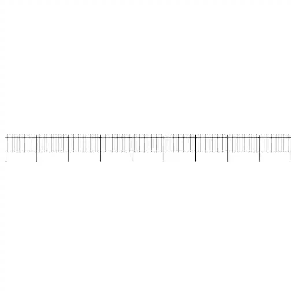 Recinzione da Giardino con Punta a Lancia in Acciaio 1506x100 cm Nero 277619