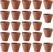 24 Vasi di Terra Cotta Piccoli con Fusto di Scarico - Mini Vasi di Terra per Piante e Decorazione